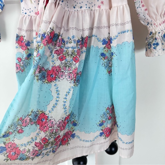 Zimmermann Dress Women Clover Patched Wrap Mini Floral Boho cottage core - Picture 6 of 13